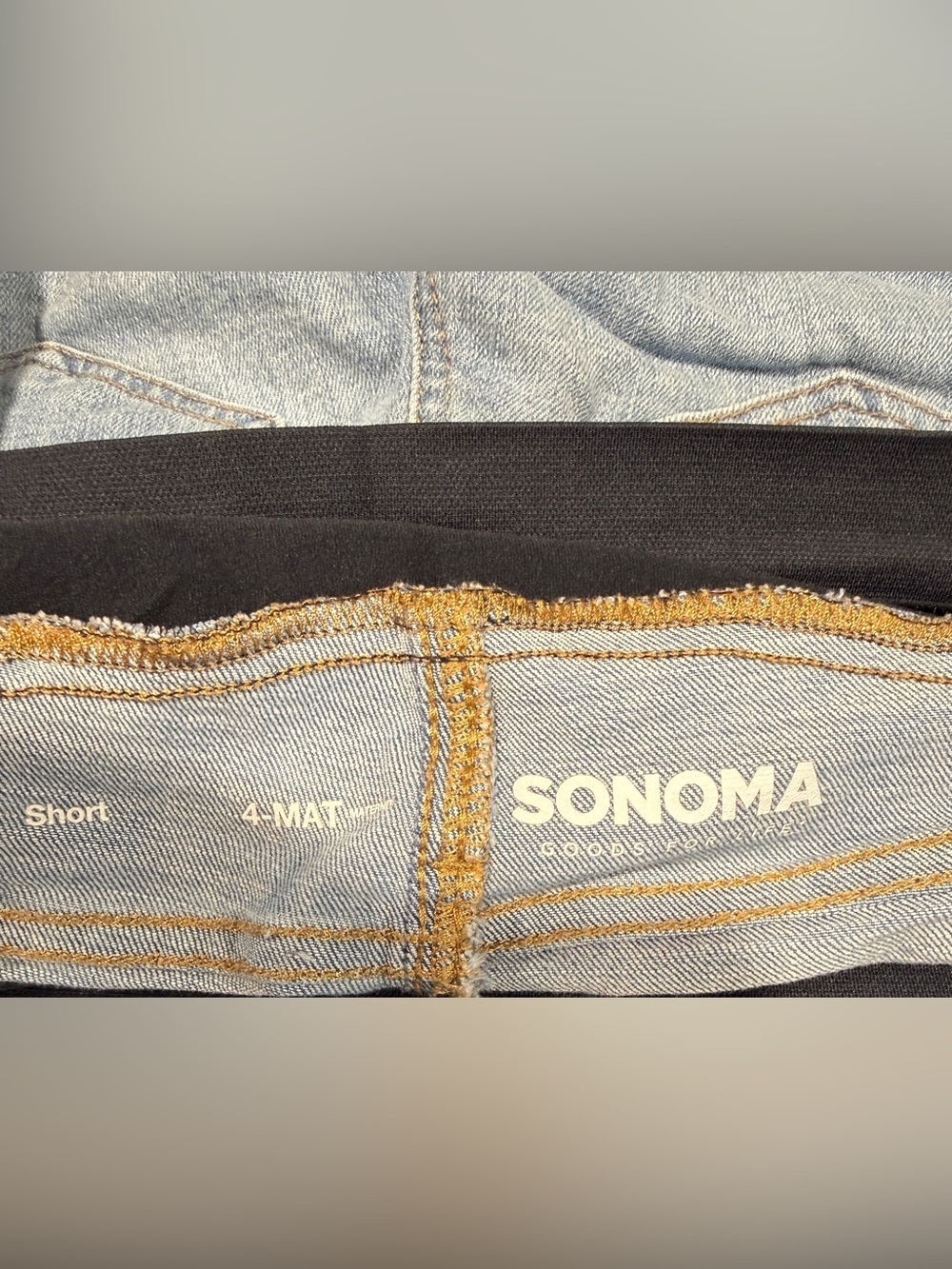 Sonoma Maternity Denim Shorts Size 4 Light Wash Distressed Stretch Raw Hem - Picture 6 of 6